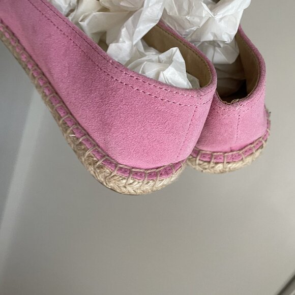 Talbots Women's Izzy Knot Espadrilles Shoes Size 7 Pink Suede Leather Cushioned - Picture 9 of 14